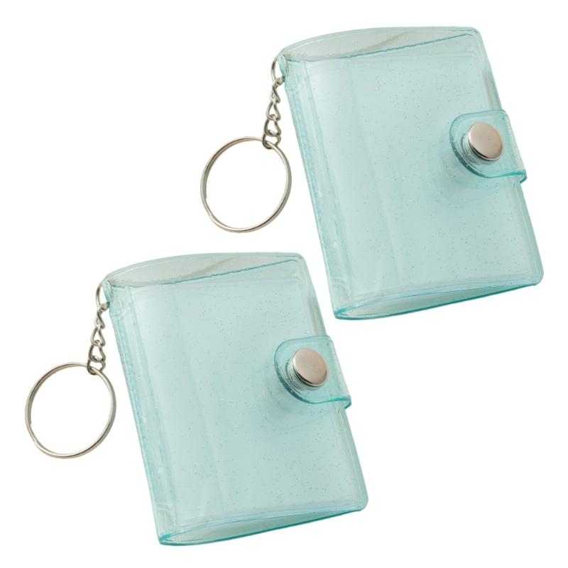 Waterproof PVC 2Inch Photo Album Holder with Keychain 20Photos Pocket Tear Resistant Construction for Protecting Memory