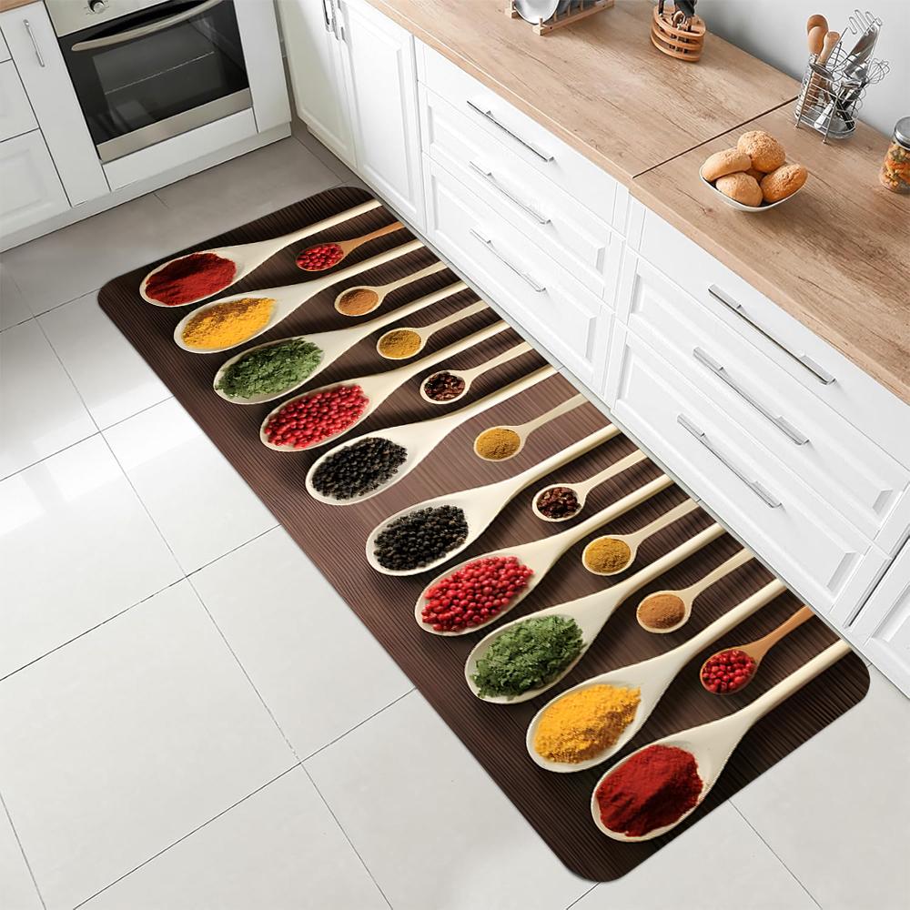 

Spice Herb Pattern Carpet Mat Rug Living Room Home Decoration Kitchen Spice Rack Floor Mat Culinary Design Non Slip 40X120CM