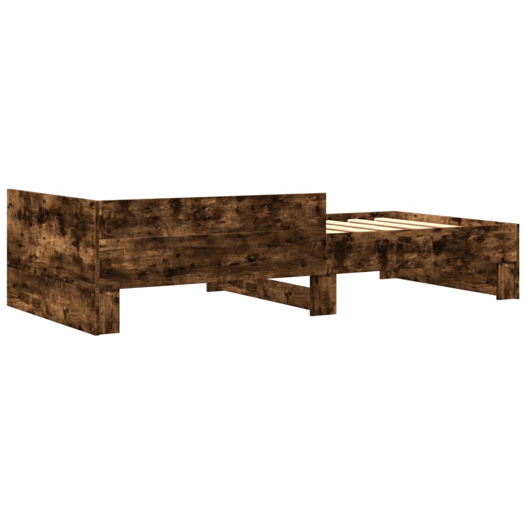 Bed Frame without Mattress Smoked Oak 90 x 190 cm Wood Based Material