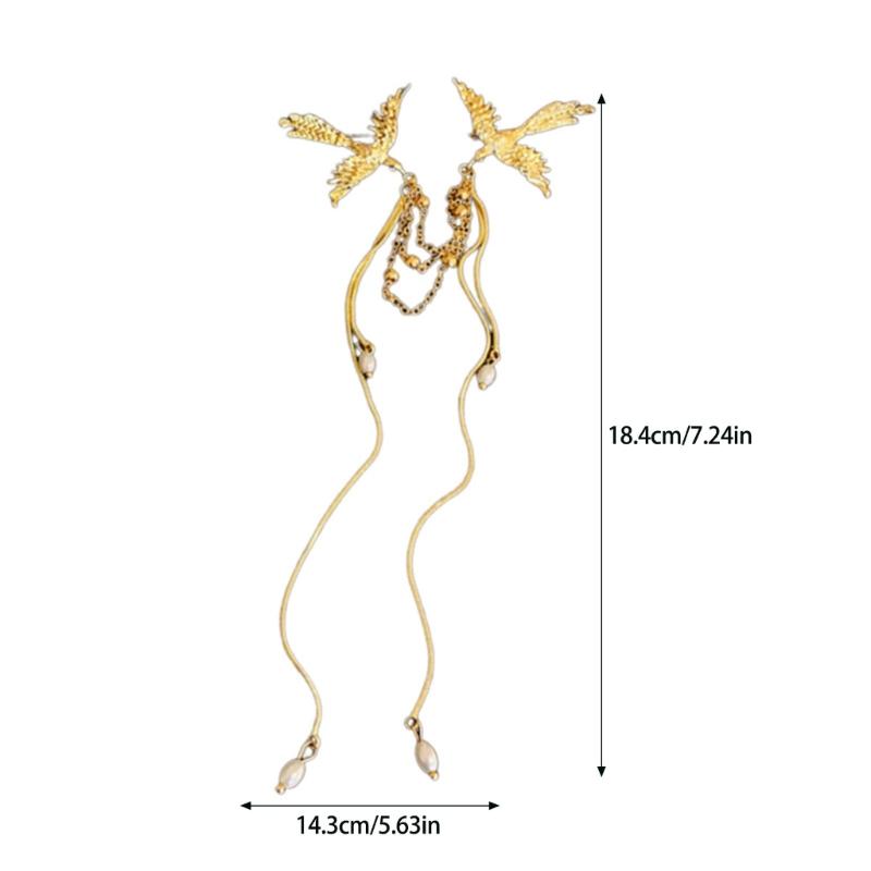 Women Bird Brooch Aesthetic Tassels Brooch Vintage Clothing Jewelry Elegant Brooch Suitable for Various Occasions
