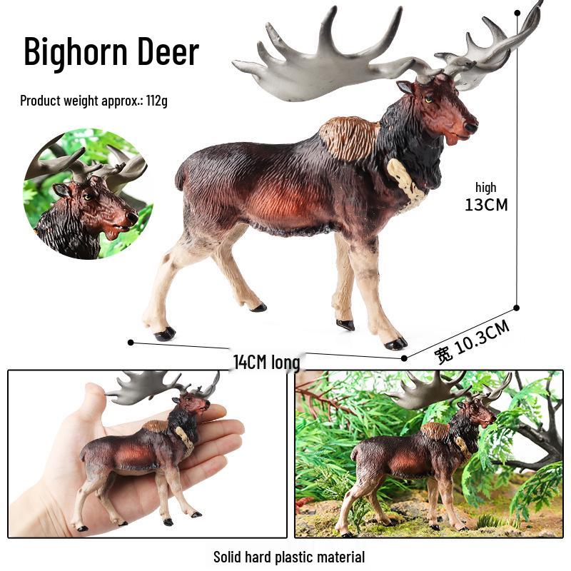 Wild Safari Animal Figurines: Giraffe, Elephant, Rhinoceros, Brown Bear, Tiger, Lion, Leopard, Hippopotamus - Solid Cognitive Toys