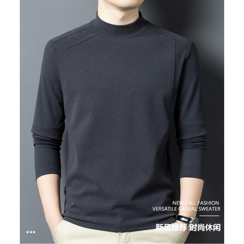 Men S Half High Neck Long Sleeve Casual Base Layer T Shirt