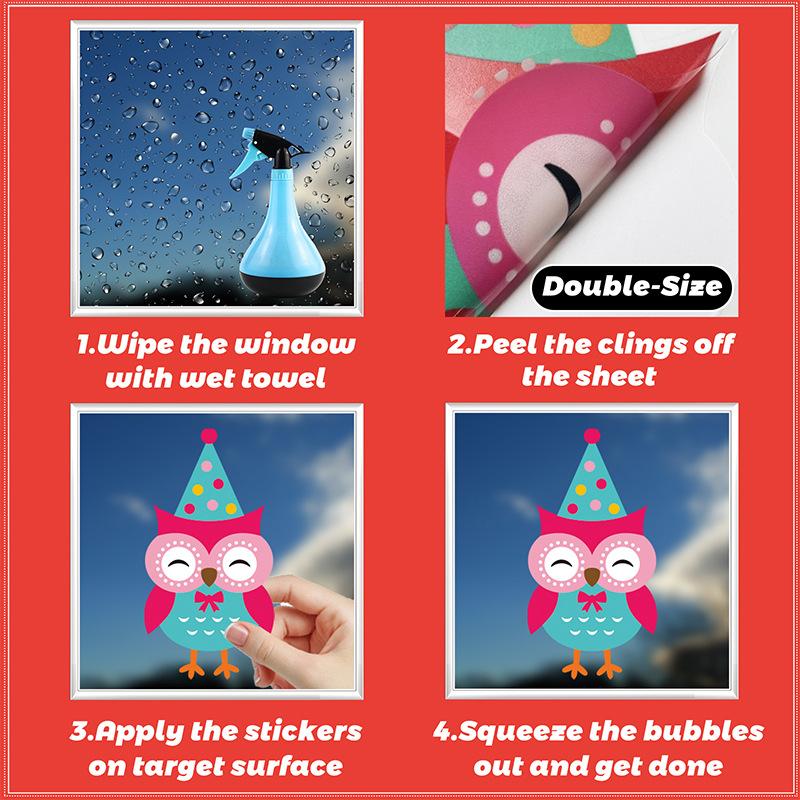 Children's Birthday Party Decoration, Window Scene Arrangement, Cake Shop Glass Stickers, Window Static Stickers, Decorative Window Stickers