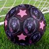 1PC Wolf Spirit Artwork Pink Star Soccer Ball Size 5 Football Machine Sewn Indoor/Outdoor Universal Football Gift W22