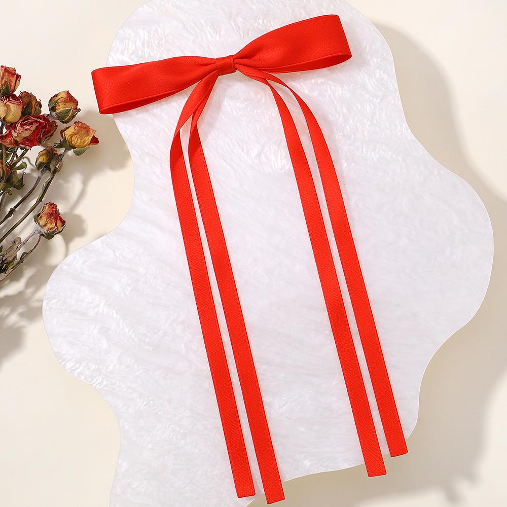 2pcs Vintage Red Velvet Bow Hair Clip For Women Girls Korean Long Tassel Ribbon Hairpins Barrettes Headwear Hair Accessories