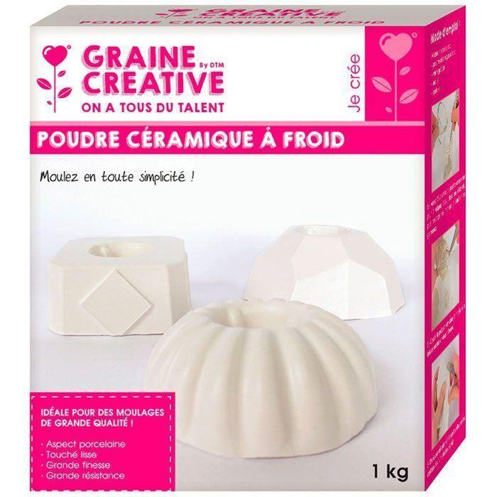 Poudre céramique à froid - GRAINE CREATIVE - 2 kg - Blanc - Mixte - Moulages précis