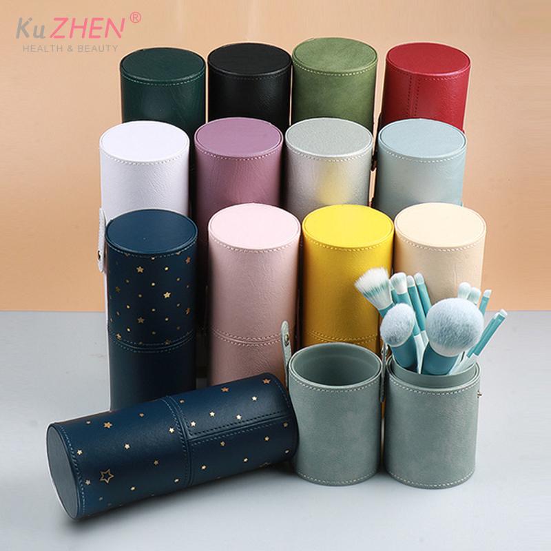 Makeup Brush Holder PU Leather Travel Empty Cosmetic Brushes Pen Holder Makeup Artist Bag Brushes Organizer Make Up Tools Holder