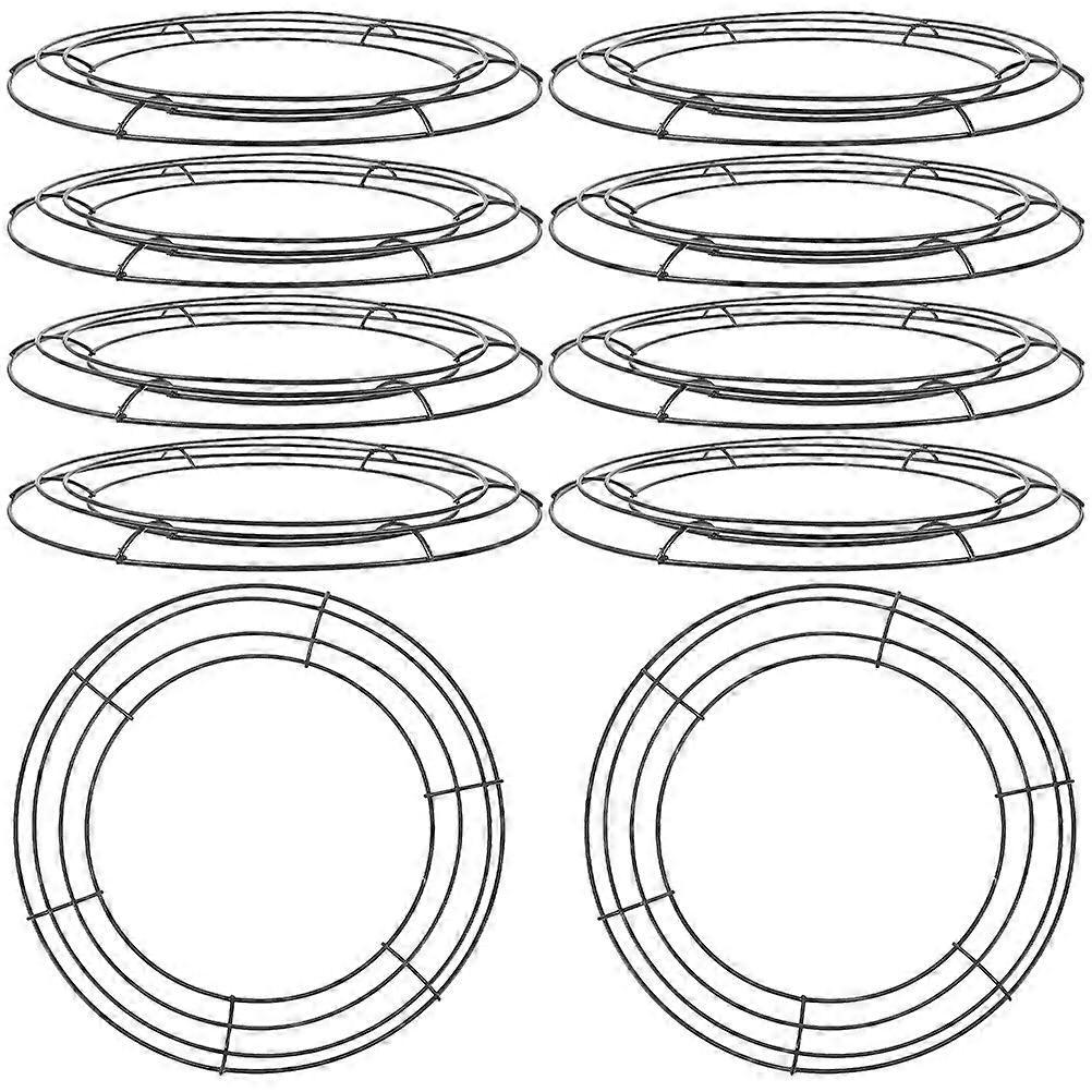 Anneaux de fabrication de couronnes Bricolage Cadre de couronne en fer Anneaux de couronne ronds 24,94 cm x 24,94 cm x 1,5 cm Base pour artisanat 10 pièces