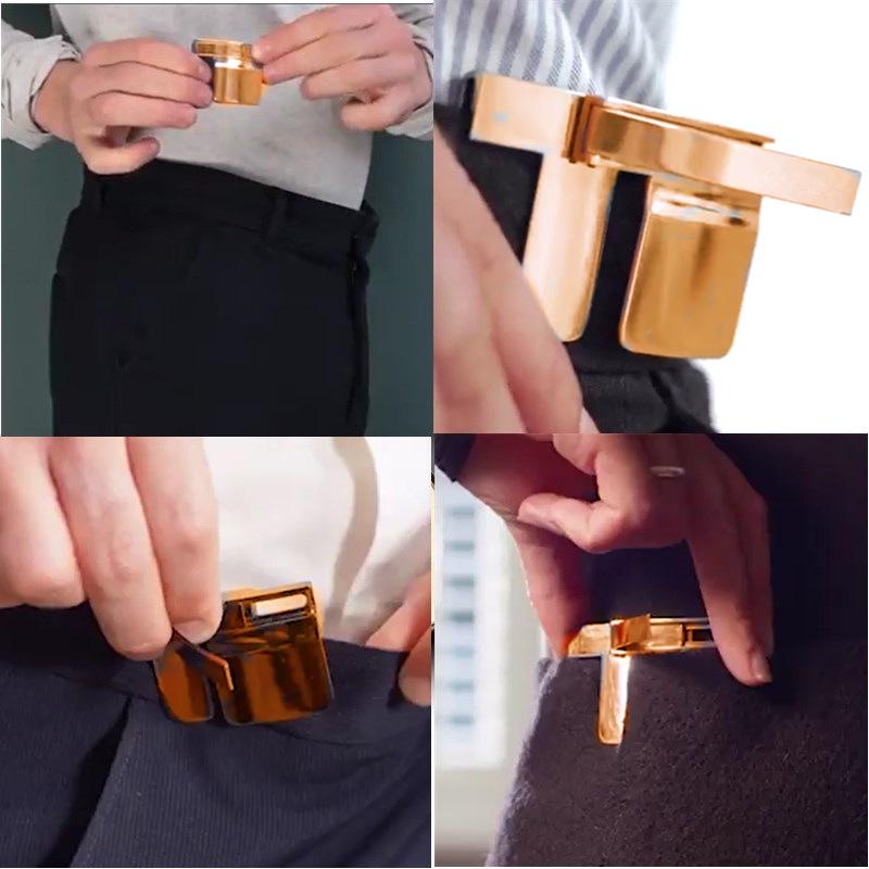 Adjustable Unisex Leather Belt with Quick Release and Foldable Buckle