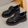 Boys' leather shoes, children's shoes, spring and autumn fashion, British style, black soft sole, elementary school students perform shoes