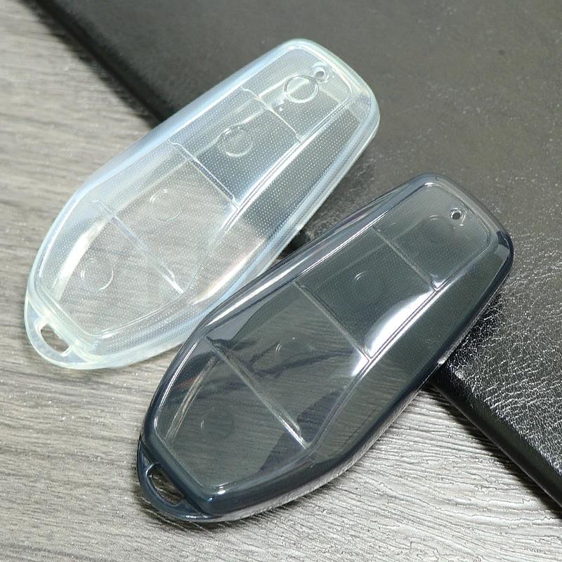 4 Buttons New Soft Transparent TPU Car Key Case for BYD Atto 3 Han EV Dolphin Remote Control Protect Cover Auto Accessories