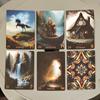 9*6cm Weird World Runes Deck - 25 Elder Futhark Oracle Cards for Divination Printed on 350GSM Double-embossed Cardstock