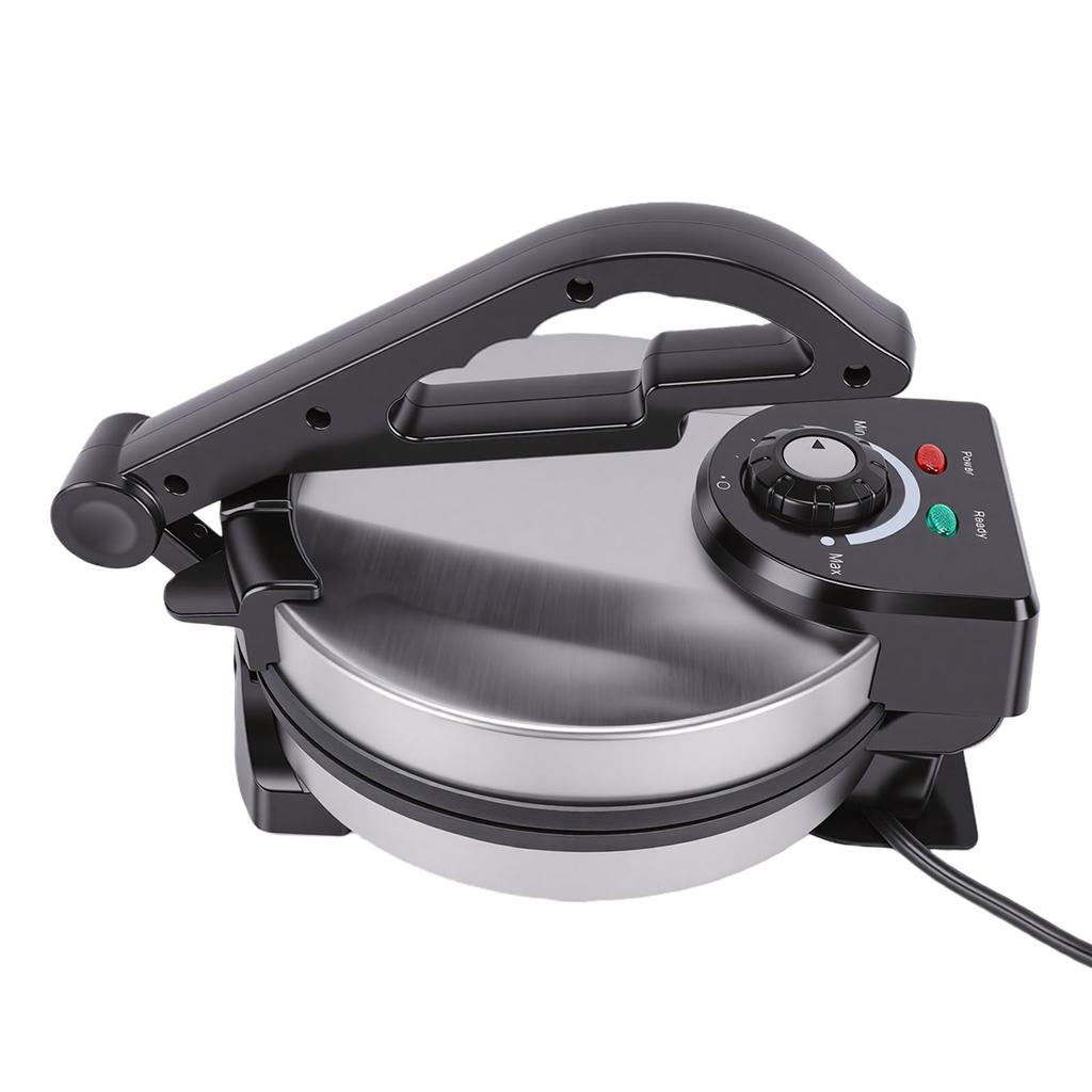 Electric Tortilla Maker 1000W Non Stick Knob Adjustable Temperature Control Uniform Baking Make Indian Style Chapati