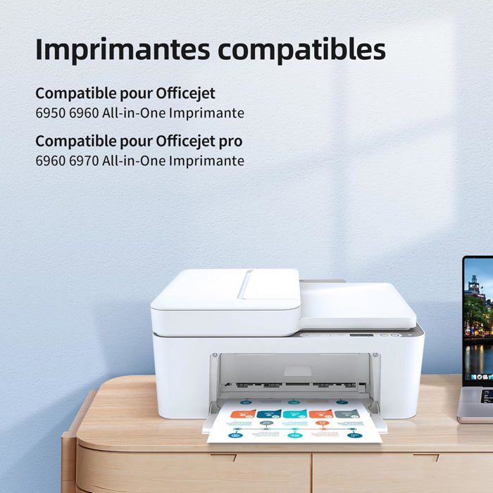 Cartouches d'encre - HOME FIT TRAINING - 903XL - Pack de 4 - Compatible HP - Haute qualité d'impression