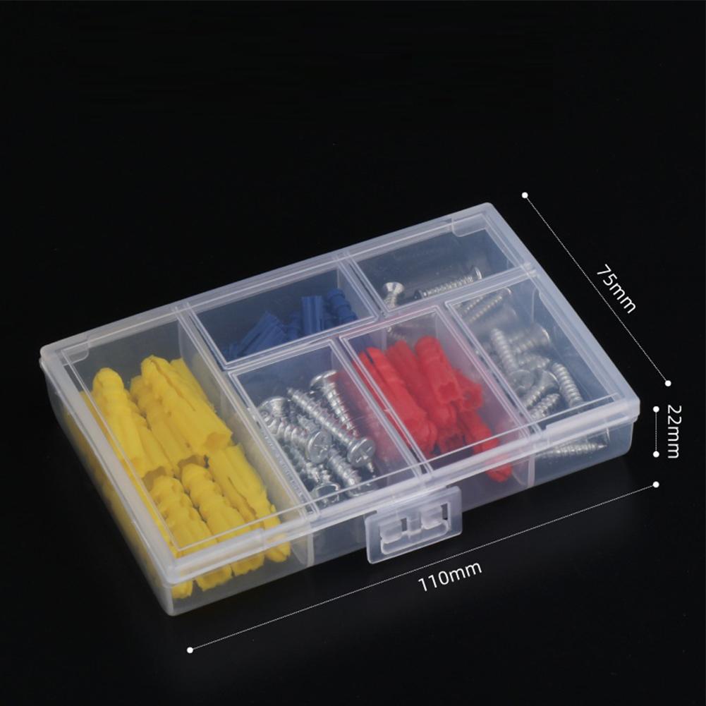 60PCS Self-Drilling Ribbed Plastic Wall Anchors with Stainless Steel Screws Assortment Kit for Drywall, Concrete, M5 M6 M8 Sizes