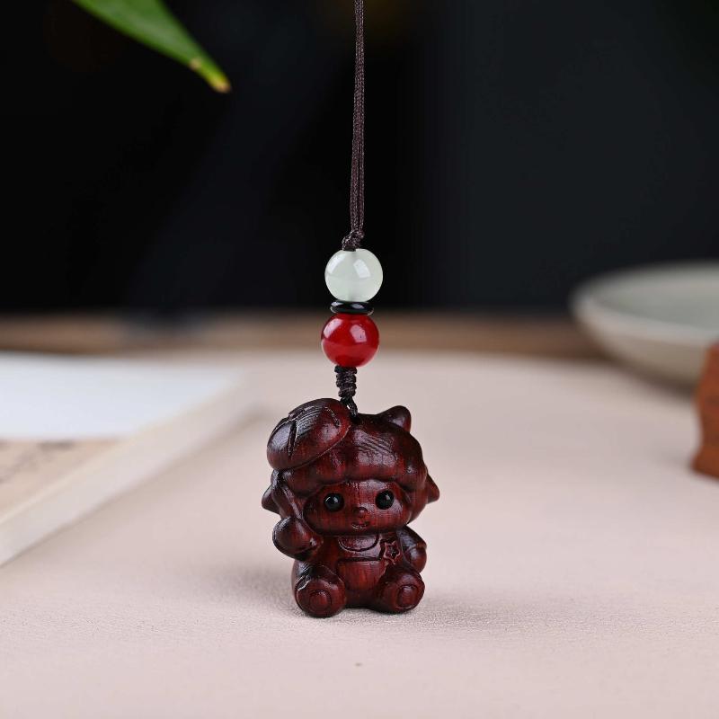 Cute Sheep Goat Shape Charm Diy Making Accessories Jewelry Findings Keychain Components Wood Car Keyring Sandalwood Keychains