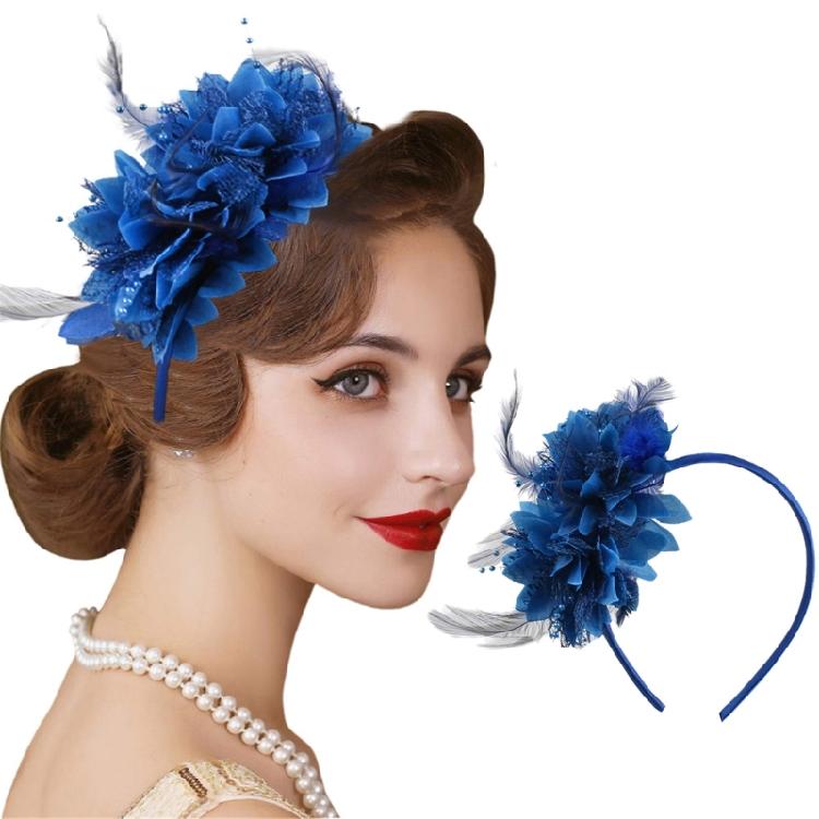 Sparkling Feathered Hairhoop Hair Ornament For Carnivals Celebration Soft Elastic Band Bright Color Hairband for Event