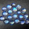 Eye Clean Quality Natural Rainbow Moonstone Cabochon, Blue Flashy Round Shape Lot, Healing Rainbow Moonstone Lot, Loose Gemstone.