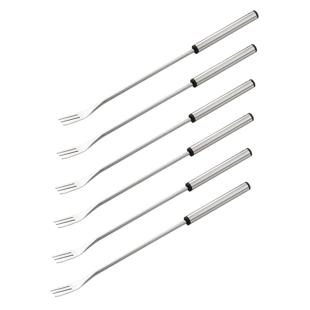 9.37in Stainless Steel Fondue Forks Lightweight Heatproof Cheese Fondue Sticks Barbecue Fruit Dessert Forks Easy To