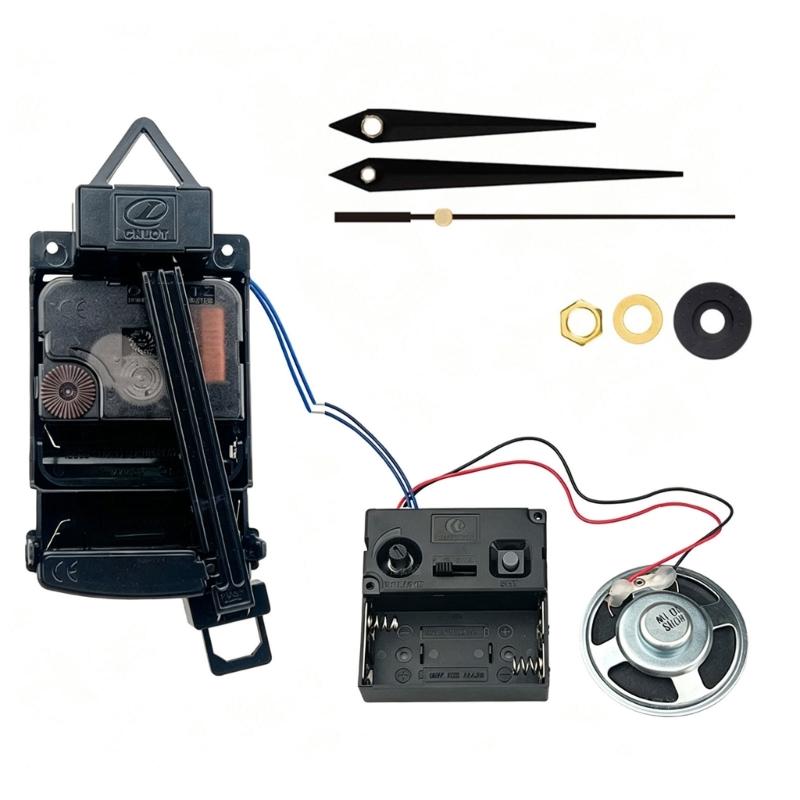 Komplettes Kunststoff-Pendeluhr Reparatur-Set mit Quarzuhrwerk Zeigern und Musikwerk für das Basteln einzigartiger Uhren