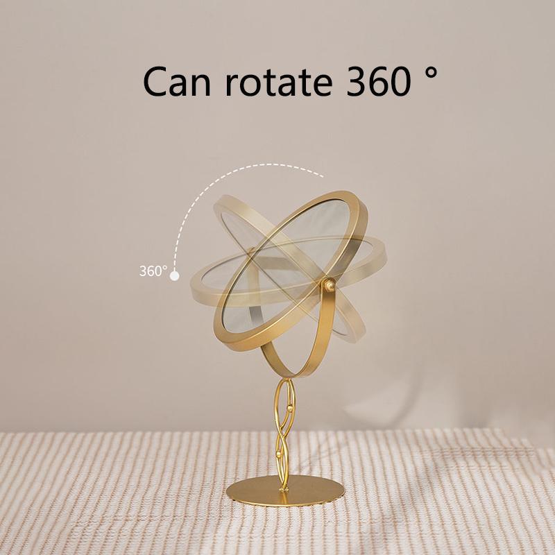 360° Rotation Desktop Makeup Mirror Household Bedroom Vanity Mirror Iron Frame Single Sided Cosmetic Mirrors Gold Black White