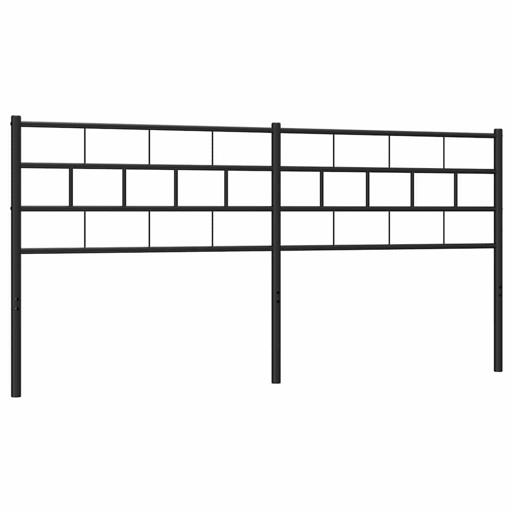 Vidaxl Metalowe Wezgłowie, Czarne, 193 Cm