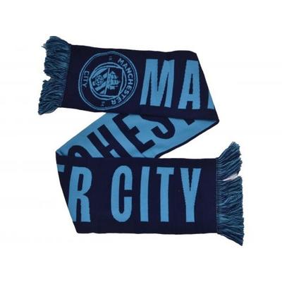 Manchester City FC Wordmark Reverse Jacquard Knitted Scarf