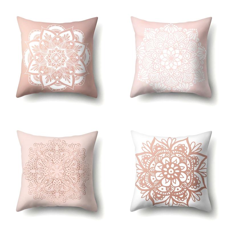 Polyester Pillow Case Automobile Decoration Home Printed Pillow Case Waist Cushion Cover Car Cushion Head Cushion Cover