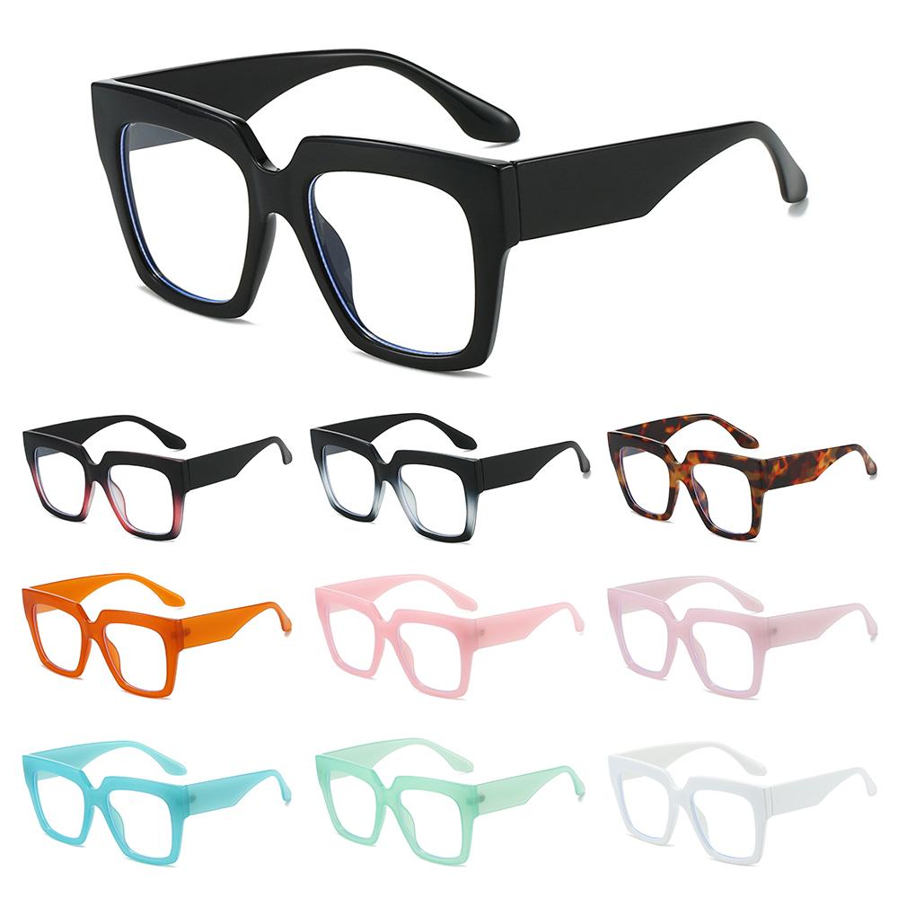 Fashion Oversized Blue Light Glasses Square Big Frame Non-Prescription Eyeglasses Women Men Gasses Frames