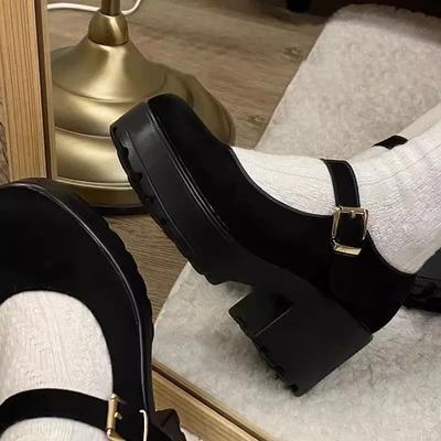Spice Girls Vielseitige Plateau Schuhe Weiche Mädchen Erhöhen Höhe und Skinny Einzelne Schuhe Damen Frühling und Sommer Neu Japanische JK Lolita Schuhe