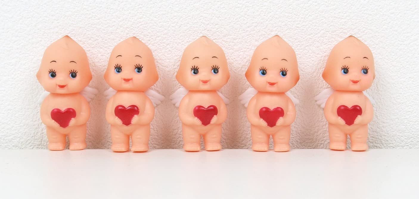 Японское Сердце Kewpie Красное (Набор из 5) 5см