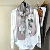 53*170cm High-grade 100% Mulberry Silk Scarf Lotus Luxury Shawl Neckerchief Gift Spring Autumn for Women
