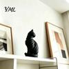Modern Cat Statues for Home Decor 3D Printed Sculpture, Style Matte Statue, Black Artistic PLA Statue Desk And White Ornament Aesthetic Tabletop