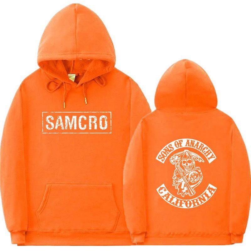 2025 Spring SAMCRO Couple Printed Fleece-Lined Hoodie Sweatshirt