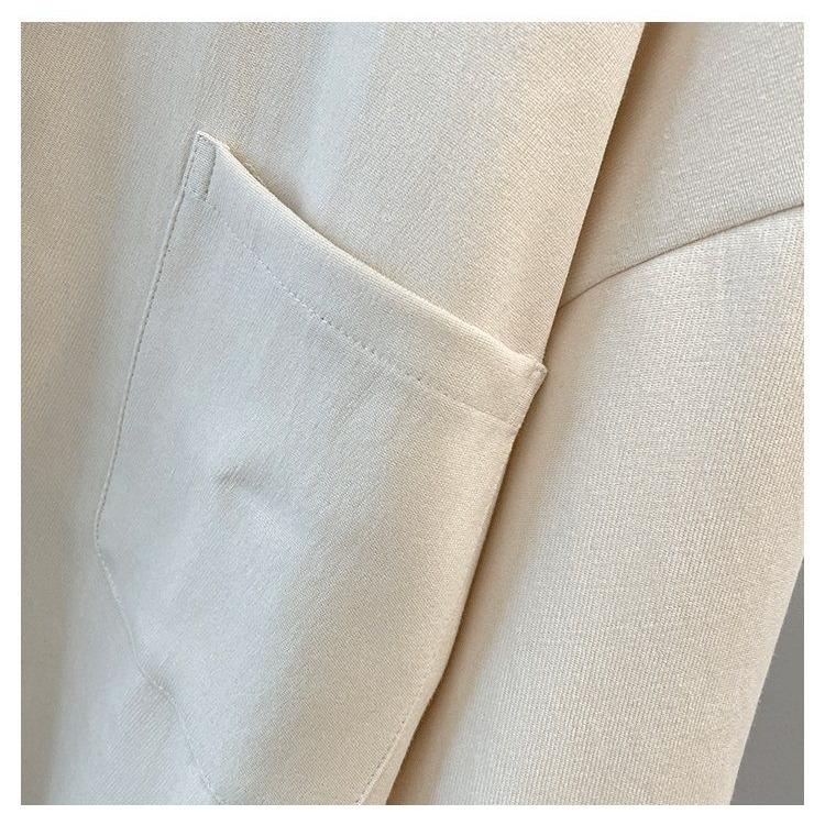 Loose and Casual Oversized Cardigan Shirt for Women, Spring and Autumn Hong Kong Style with Big Size and Relaxed Fit