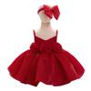 One-Year-Old Baby Princess Dress with 3D Floral Design for Special Events or Piano Performances