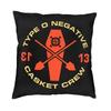 O Type Negative Square Pillow Case Home Decorative Heavy Metal Rock Band Logo Cushions Throw Pillow Sofa Doublesided Printing