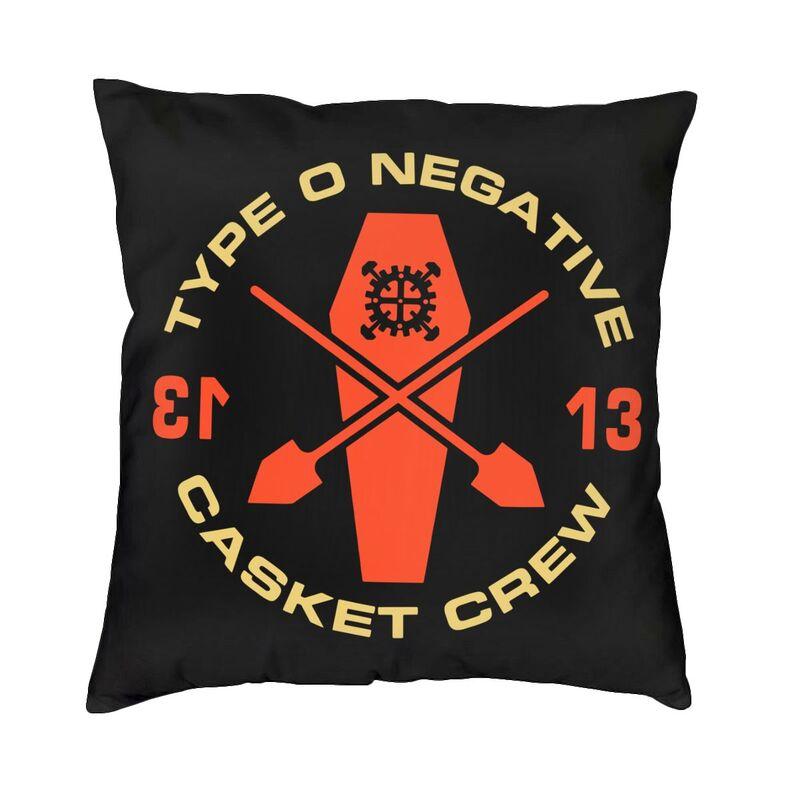 O Type Negative Square Pillow Case Home Decorative Heavy Metal Rock Band Logo Cushions Throw Pillow Sofa Doublesided Printing