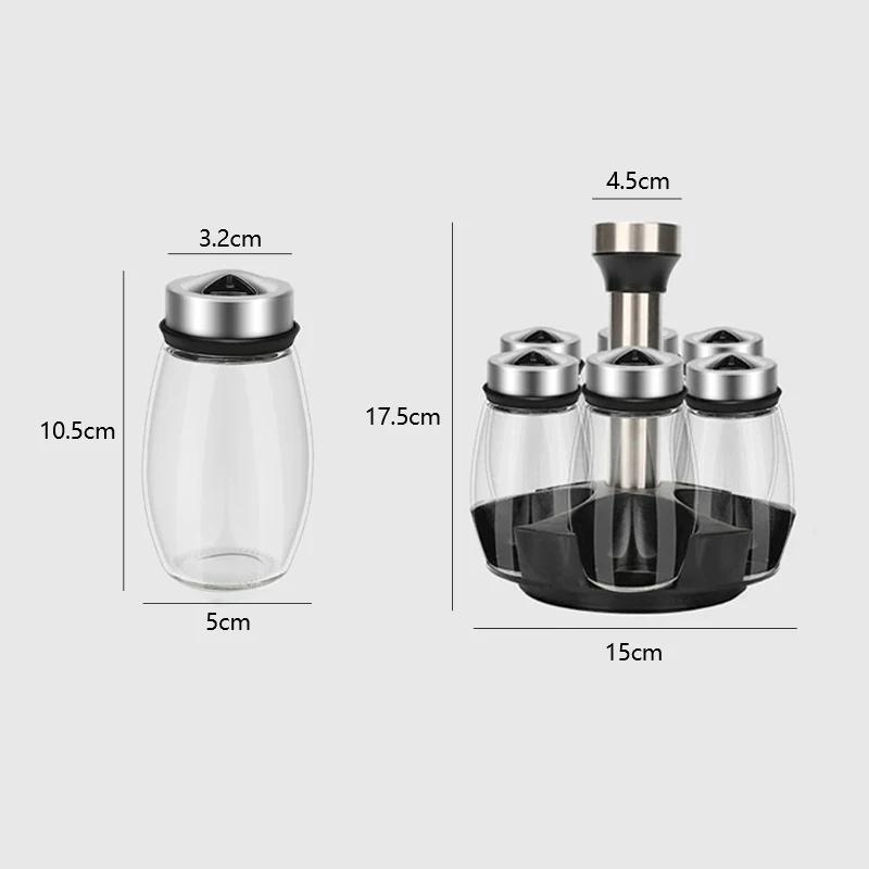 Kryddburkar Set Glas Organizer Pepparkvarn Smakbehållare Kryddkruka Kökssaltställ Flaskhållare Smaksättningstank Hylla
