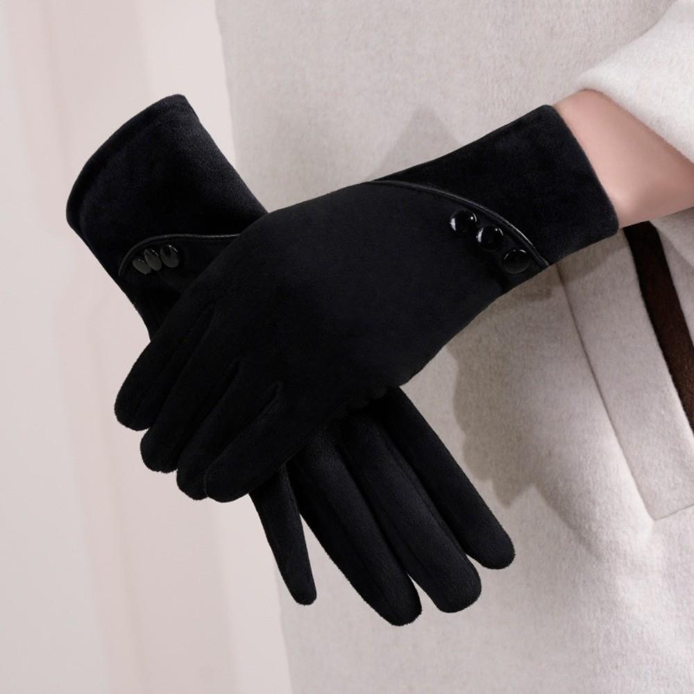 Thick Winter Thermal Gloves Warm Windproof Suede Gloves Cold Season Touch-Screen Gloves Gift