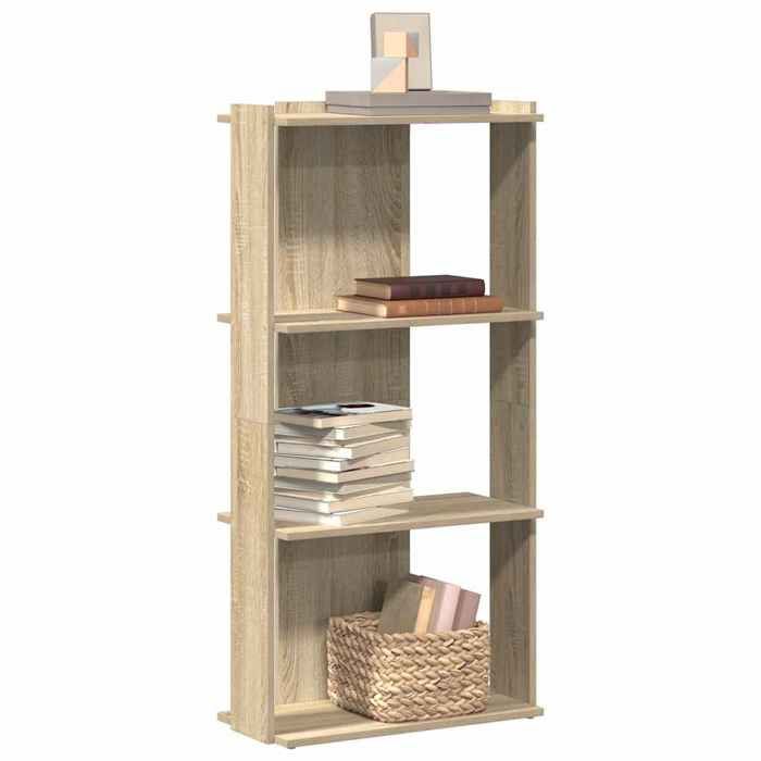 VidaXL Bibliothèque à 3 niveaux chêne sonoma 60x30x120 cm, étagère, étagère à livres, étagère de rangement 860267
