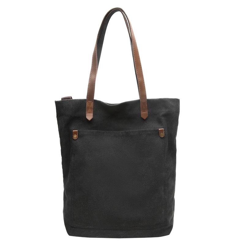 Canvas bag women's shoulder oblique span bag large capacity lazy wind shopping bag simple and versatile