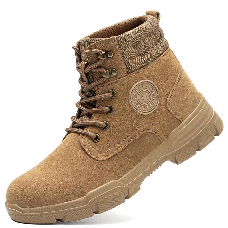Winter autumn Welder safety shoes steel anti hit anti puncture solid bottom wear-resistant labor protection shoes cowhide D27