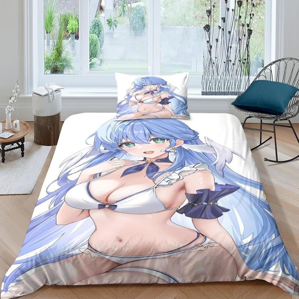 Full and Sexy Girl 3D Printed Anime Girl, Child Girl, Boy, Adult Duvet Cover, Bedding Sheet, Zipper and Pillowcase, Soft Ultra-f