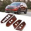 4Pcs Interior Inner Window Switch Panel Cover Tirm for Honda CRV 2017 (Peach Wood Grain)