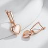 Luxuriöse Herz-Tropfenohrringe für Damen, natürlicher Zirkon, Roségold-Farbe, Moderner Schmuck für Party, Hochzeit, Alltag, Feinschmuck