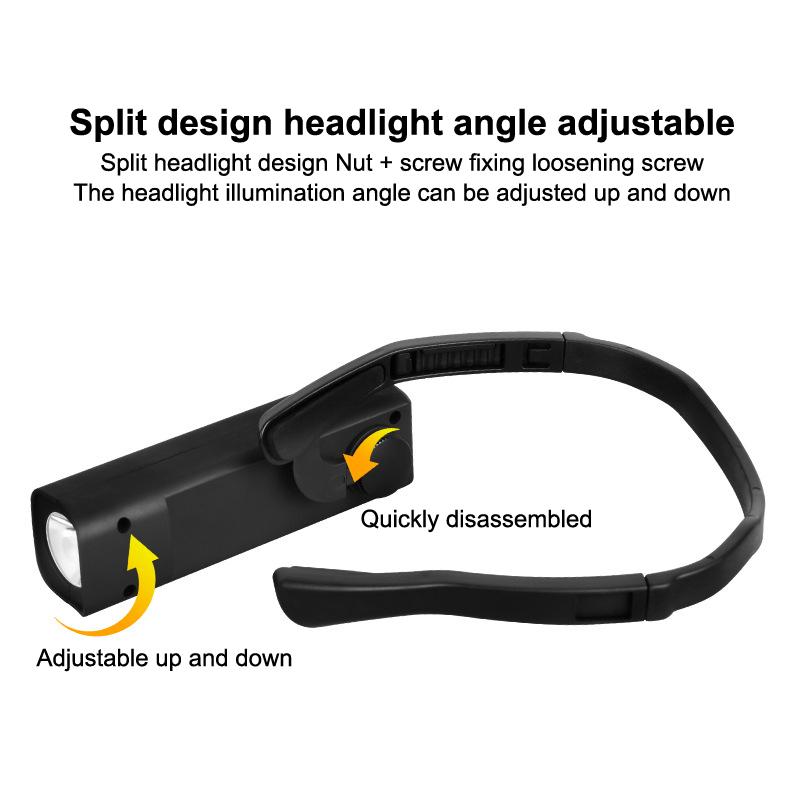 Rechargeable Waterproof Head Flashlight Ear Clip Headlamp– Bright LED Headlight For Fishing Hiking Running Cycling Outdoor