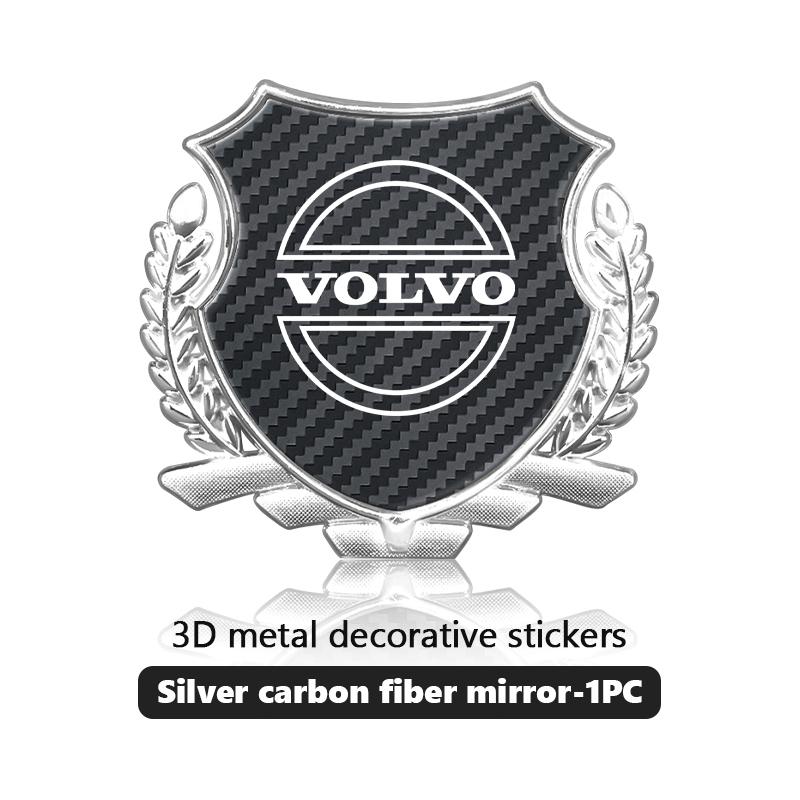 Car Shield Shape Adhesive Sticker Silver Decorative Exterior Sticker For Volvo XC60 XC90 S60 S80 V60 C70 S40 C30 V90 V60 C40