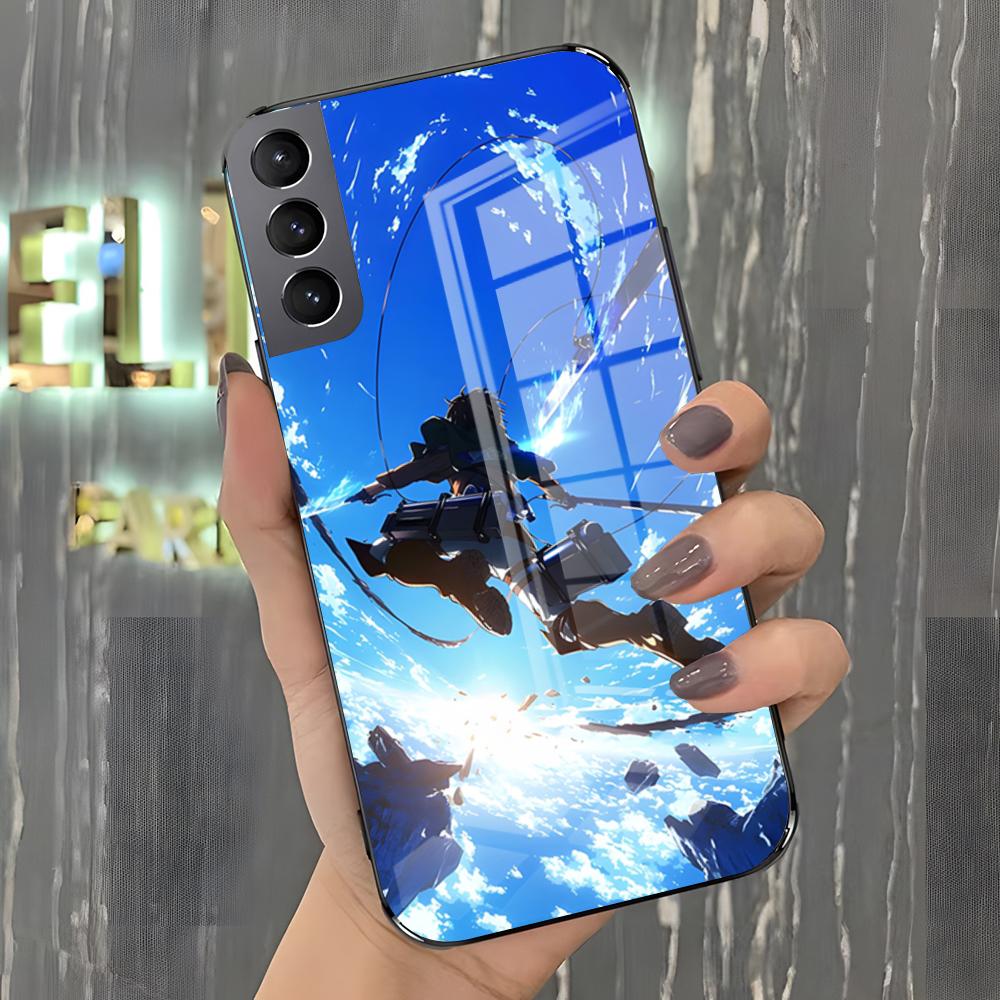 A-Attack On Titan Anime Phone Case For Samsung A25 A13 A33 5G A54 A36 A35 A56 A52 A14 Shockproof Glass Cover