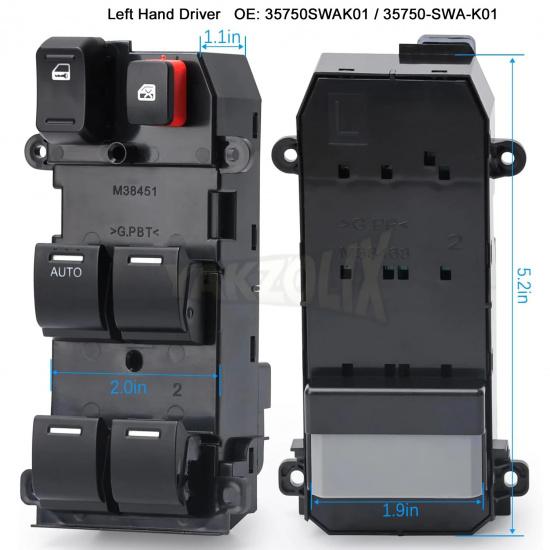 35750SWAK01 35750-SWA-K01 35760-SWA-J01 35750-SWA-Z01 35750-SWA-J01 Power Window Switch for Honda CRV 2007 2008 2009 2010 2011